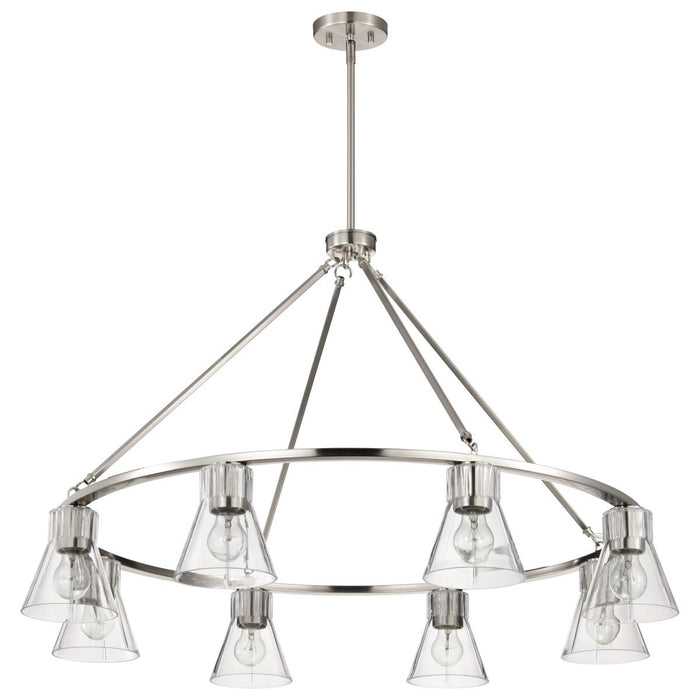 SATCO/NUVO Gianna 8-Light Chandelier Brushed Nickel Finish Clear Glass (60-8336)