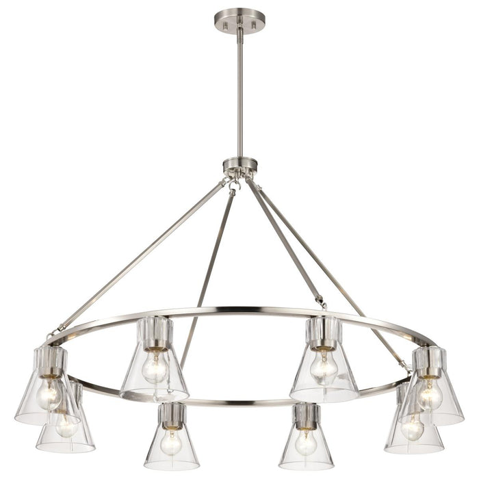 SATCO/NUVO Gianna 8-Light Chandelier Brushed Nickel Finish Clear Glass (60-8336)