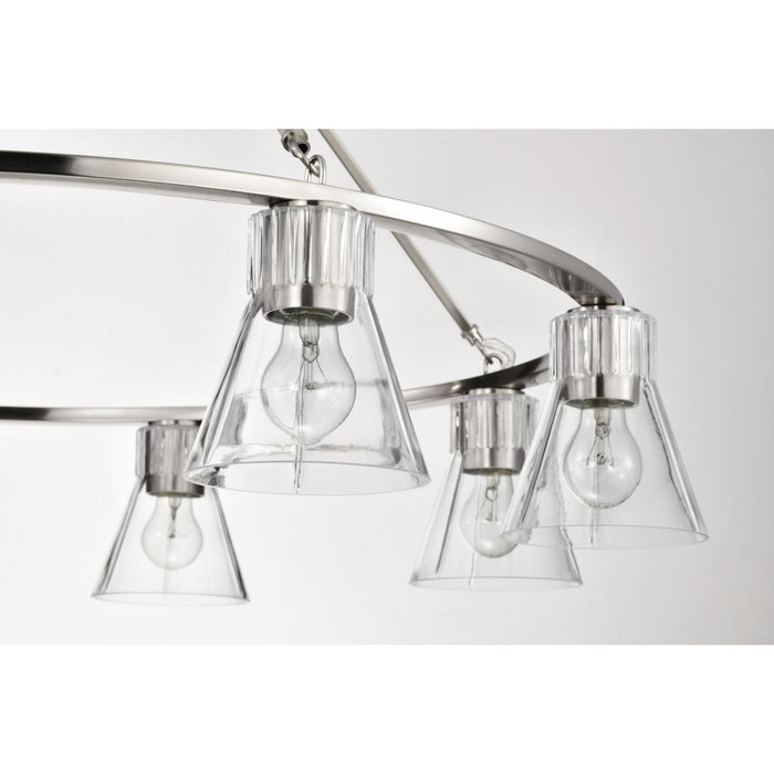 SATCO/NUVO Gianna 8-Light Chandelier Brushed Nickel Finish Clear Glass (60-8336)
