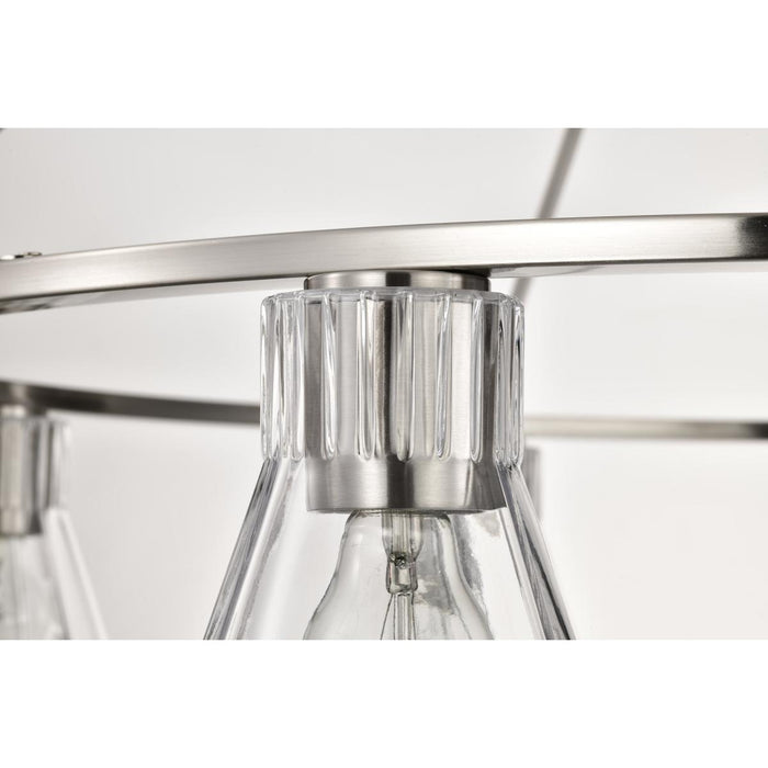 SATCO/NUVO Gianna 8-Light Chandelier Brushed Nickel Finish Clear Glass (60-8336)