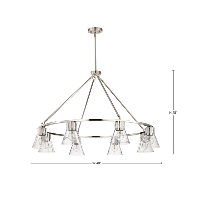 SATCO/NUVO Gianna 8-Light Chandelier Brushed Nickel Finish Clear Glass (60-8336)