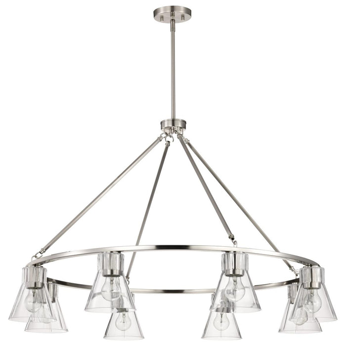 SATCO/NUVO Gianna 8-Light Chandelier Brushed Nickel Finish Clear Glass (60-8336)