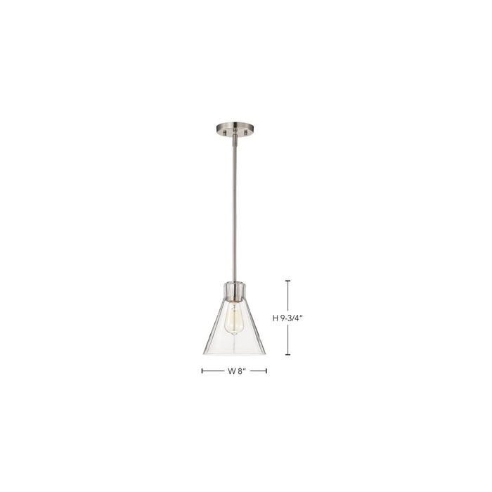 SATCO/NUVO Gianna Mini Pendant Brushed Nickel Finish Clear Glass (60-8337)