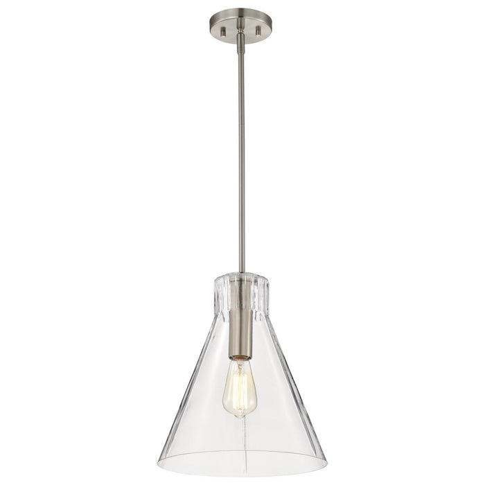 SATCO/NUVO Gianna 1-Light Medium Pendant Brushed Nickel Finish Clear Glass (60-8338)