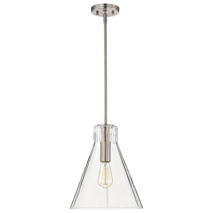 SATCO/NUVO Gianna 1-Light Medium Pendant Brushed Nickel Finish Clear Glass (60-8338)