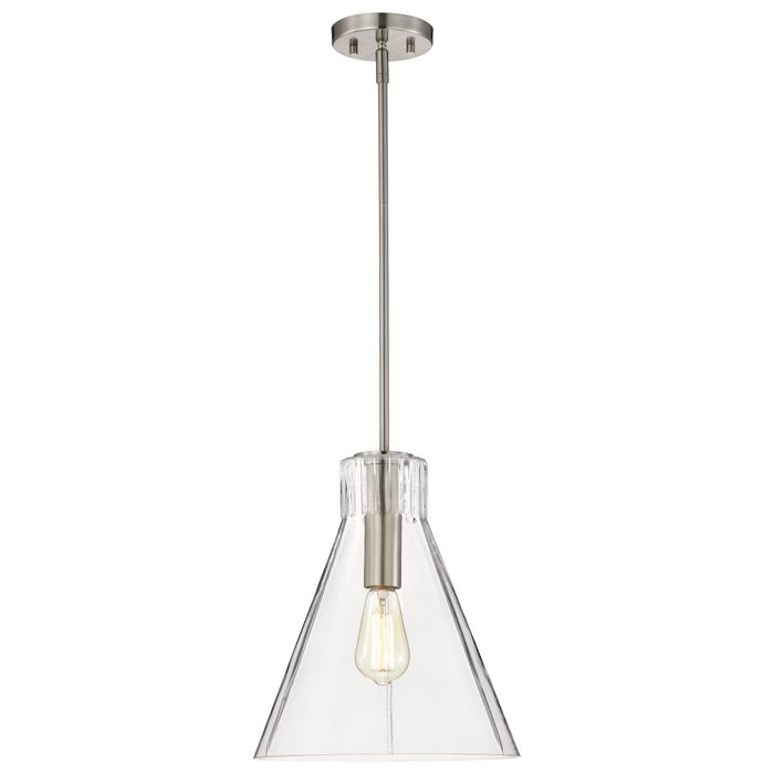 SATCO/NUVO Gianna 1-Light Medium Pendant Brushed Nickel Finish Clear Glass (60-8338)