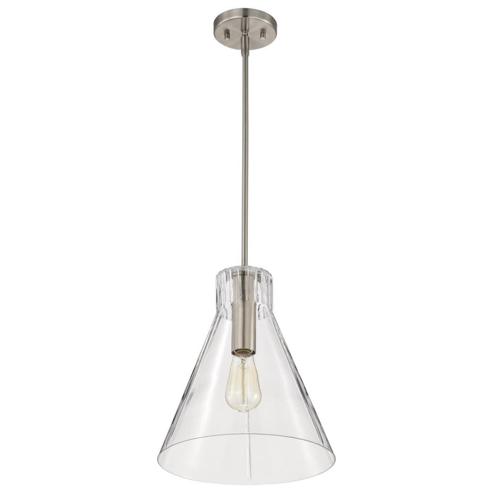SATCO/NUVO Gianna 1-Light Medium Pendant Brushed Nickel Finish Clear Glass (60-8338)