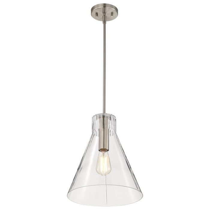 SATCO/NUVO Gianna 1-Light Medium Pendant Brushed Nickel Finish Clear Glass (60-8338)