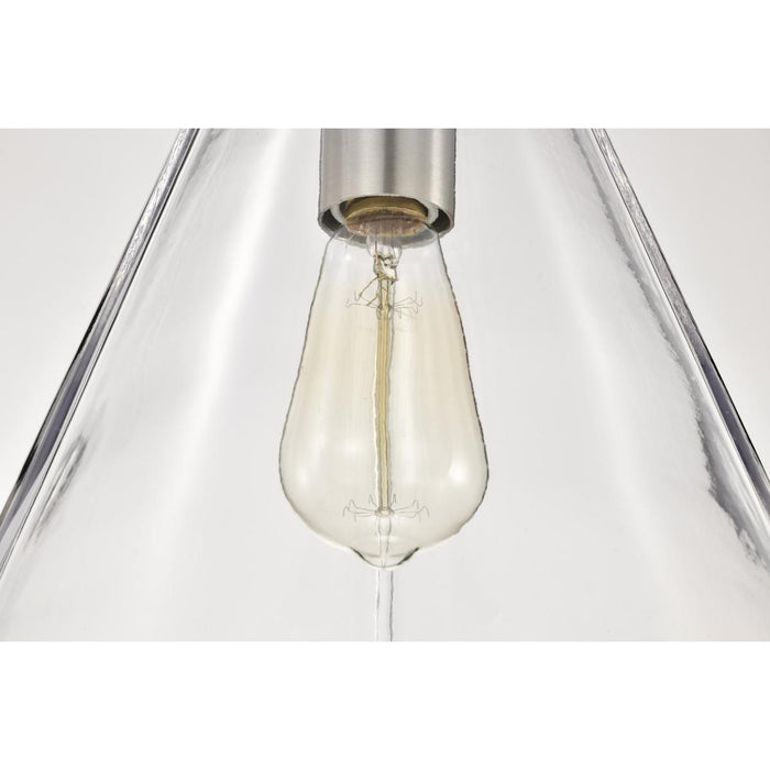 SATCO/NUVO Gianna 1-Light Medium Pendant Brushed Nickel Finish Clear Glass (60-8338)