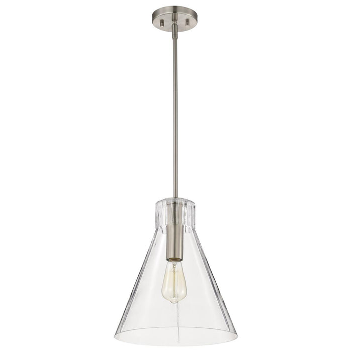 SATCO/NUVO Gianna 1-Light Medium Pendant Brushed Nickel Finish Clear Glass (60-8338)