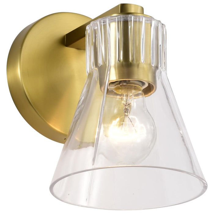 SATCO/NUVO Gianna 1-Light Vanity Vintage Brass Finish Clear Glass (60-8341)