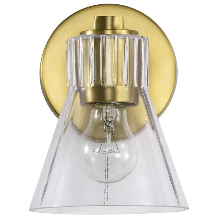 SATCO/NUVO Gianna 1-Light Vanity Vintage Brass Finish Clear Glass (60-8341)