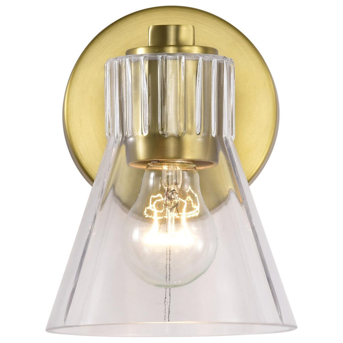 SATCO/NUVO Gianna 1-Light Vanity Vintage Brass Finish Clear Glass (60-8341)