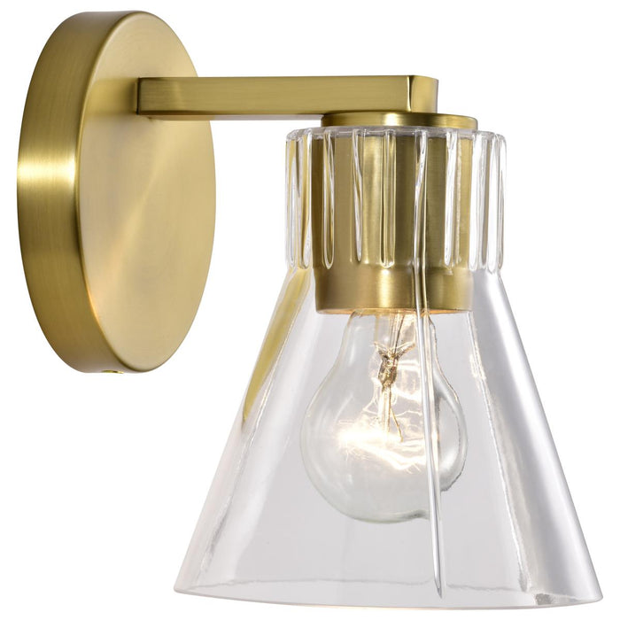 SATCO/NUVO Gianna 1-Light Vanity Vintage Brass Finish Clear Glass (60-8341)