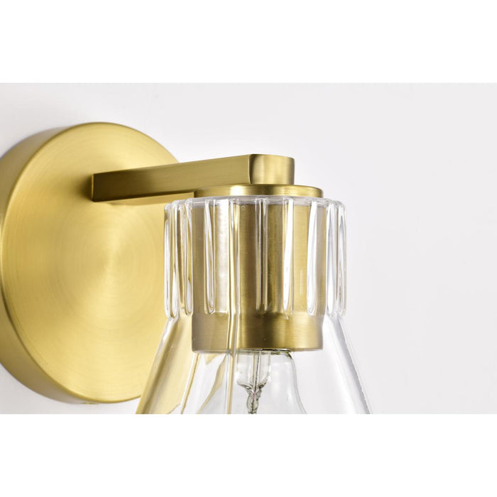 SATCO/NUVO Gianna 1-Light Vanity Vintage Brass Finish Clear Glass (60-8341)