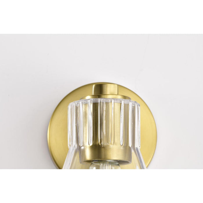 SATCO/NUVO Gianna 1-Light Vanity Vintage Brass Finish Clear Glass (60-8341)