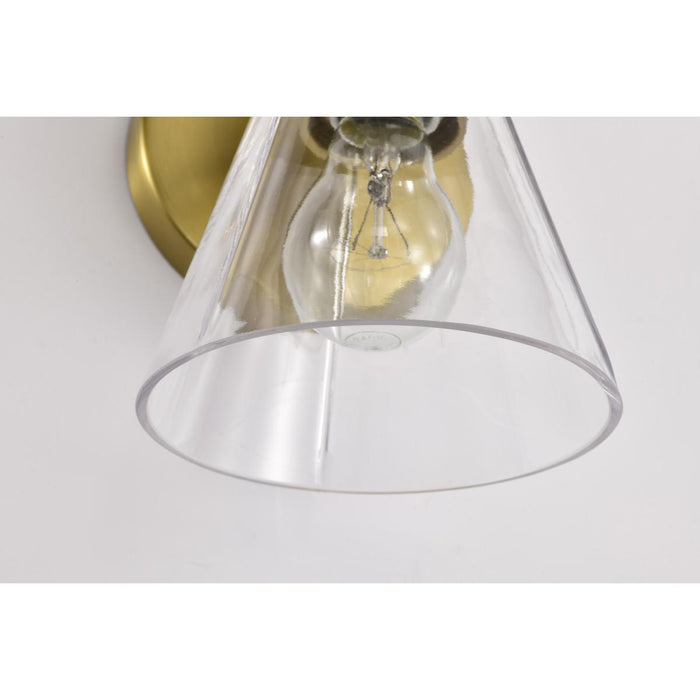 SATCO/NUVO Gianna 1-Light Vanity Vintage Brass Finish Clear Glass (60-8341)