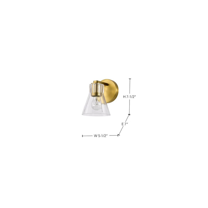 SATCO/NUVO Gianna 1-Light Vanity Vintage Brass Finish Clear Glass (60-8341)