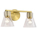 SATCO/NUVO Gianna 2-Light Vanity Vintage Brass Finish Clear Glass (60-8342)