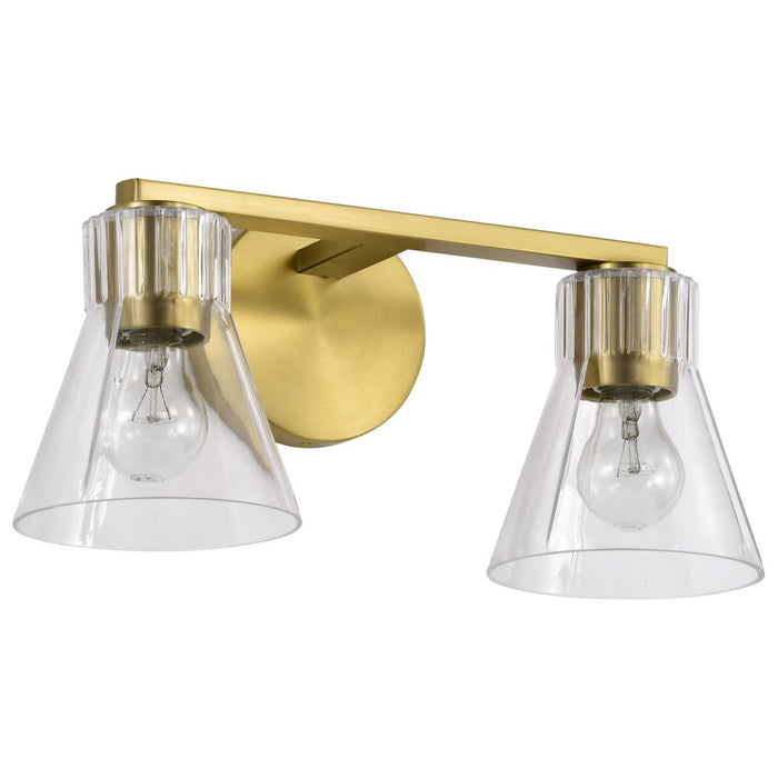 SATCO/NUVO Gianna 2-Light Vanity Vintage Brass Finish Clear Glass (60-8342)