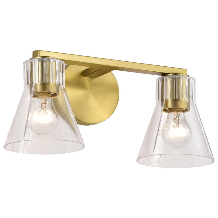 SATCO/NUVO Gianna 2-Light Vanity Vintage Brass Finish Clear Glass (60-8342)