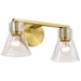 SATCO/NUVO Gianna 2-Light Vanity Vintage Brass Finish Clear Glass (60-8342)