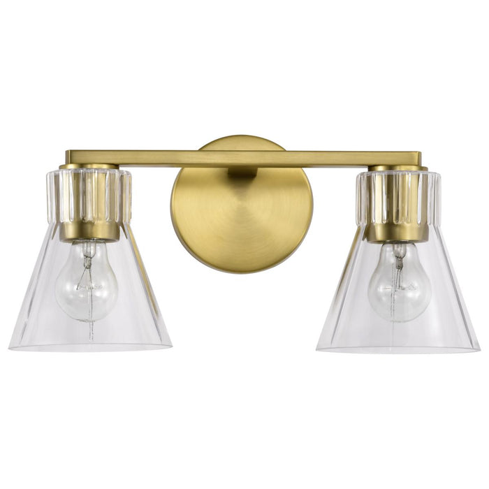 SATCO/NUVO Gianna 2-Light Vanity Vintage Brass Finish Clear Glass (60-8342)
