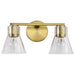 SATCO/NUVO Gianna 2-Light Vanity Vintage Brass Finish Clear Glass (60-8342)