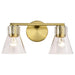 SATCO/NUVO Gianna 2-Light Vanity Vintage Brass Finish Clear Glass (60-8342)