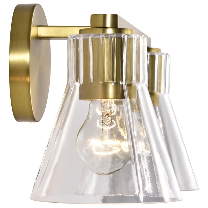 SATCO/NUVO Gianna 2-Light Vanity Vintage Brass Finish Clear Glass (60-8342)