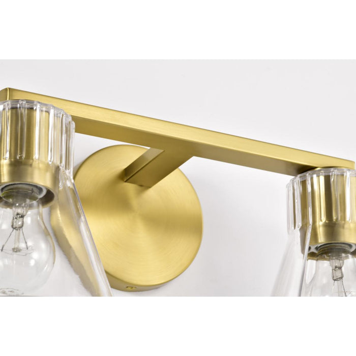 SATCO/NUVO Gianna 2-Light Vanity Vintage Brass Finish Clear Glass (60-8342)