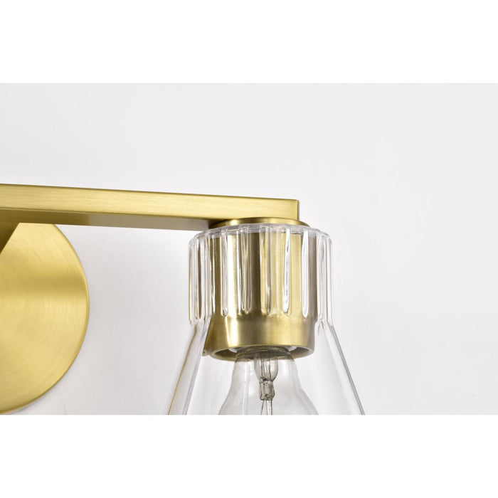 SATCO/NUVO Gianna 2-Light Vanity Vintage Brass Finish Clear Glass (60-8342)