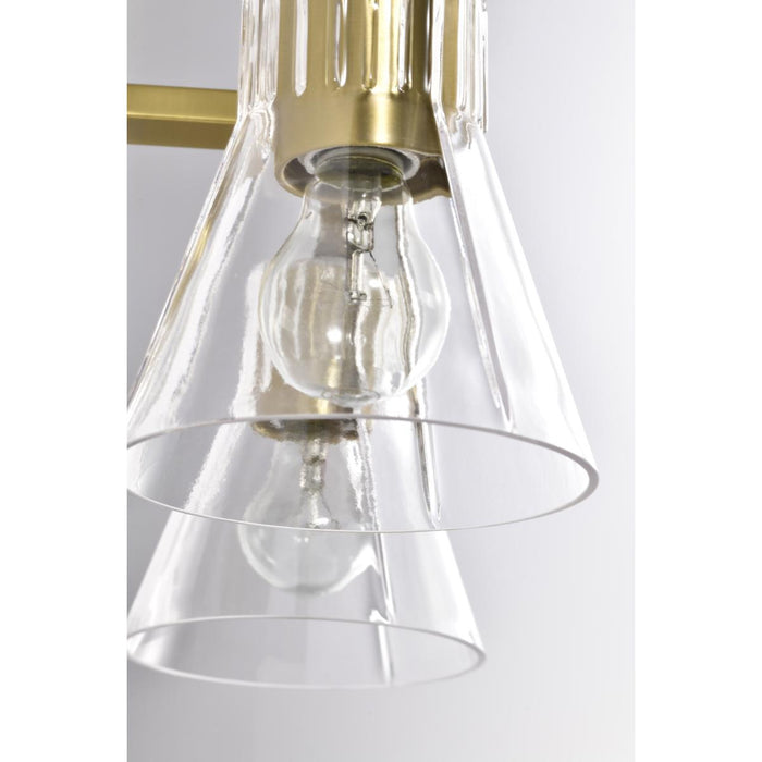 SATCO/NUVO Gianna 2-Light Vanity Vintage Brass Finish Clear Glass (60-8342)