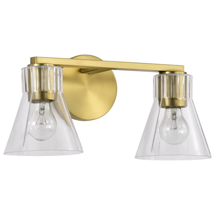 SATCO/NUVO Gianna 2-Light Vanity Vintage Brass Finish Clear Glass (60-8342)
