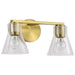 SATCO/NUVO Gianna 2-Light Vanity Vintage Brass Finish Clear Glass (60-8342)
