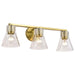 SATCO/NUVO Gianna 3-Light Vanity Vintage Brass Finish Clear Glass (60-8343)