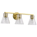 SATCO/NUVO Gianna 3-Light Vanity Vintage Brass Finish Clear Glass (60-8343)