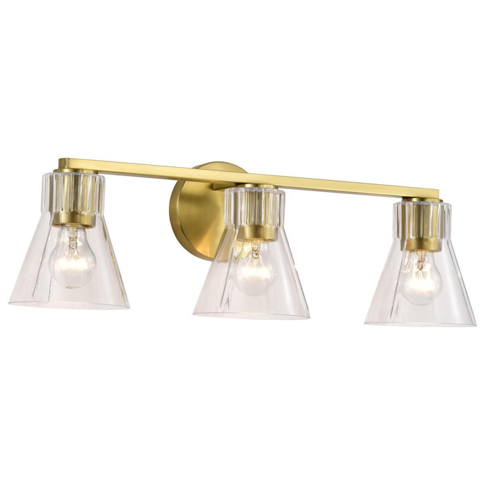 SATCO/NUVO Gianna 3-Light Vanity Vintage Brass Finish Clear Glass (60-8343)