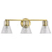 SATCO/NUVO Gianna 3-Light Vanity Vintage Brass Finish Clear Glass (60-8343)