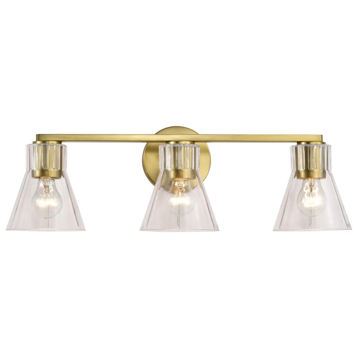 SATCO/NUVO Gianna 3-Light Vanity Vintage Brass Finish Clear Glass (60-8343)