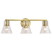 SATCO/NUVO Gianna 3-Light Vanity Vintage Brass Finish Clear Glass (60-8343)