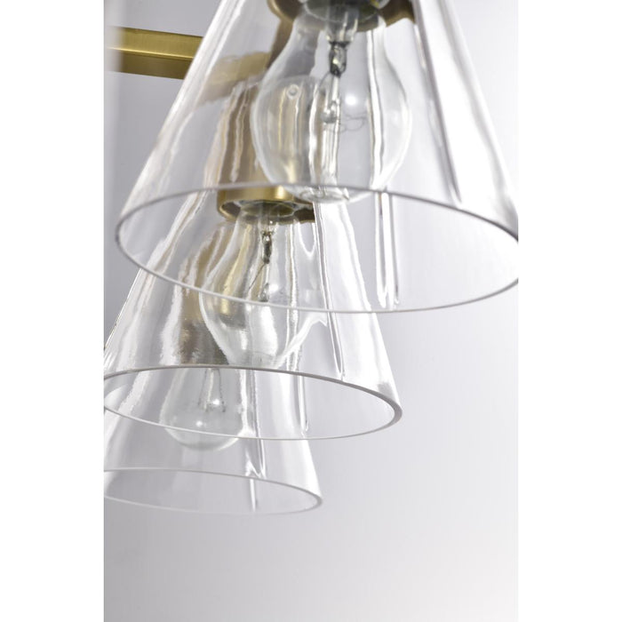 SATCO/NUVO Gianna 3-Light Vanity Vintage Brass Finish Clear Glass (60-8343)