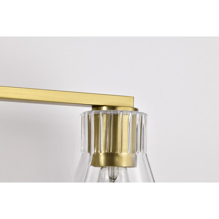 SATCO/NUVO Gianna 3-Light Vanity Vintage Brass Finish Clear Glass (60-8343)