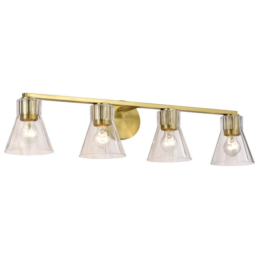 SATCO/NUVO Gianna 4-Light Vanity Vintage Brass Finish Clear Glass (60-8344)