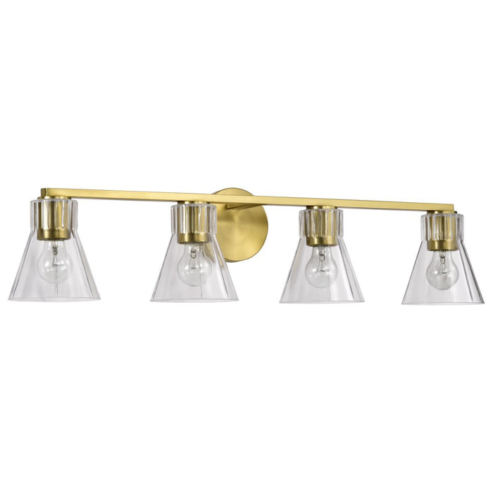 SATCO/NUVO Gianna 4-Light Vanity Vintage Brass Finish Clear Glass (60-8344)