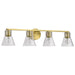 SATCO/NUVO Gianna 4-Light Vanity Vintage Brass Finish Clear Glass (60-8344)