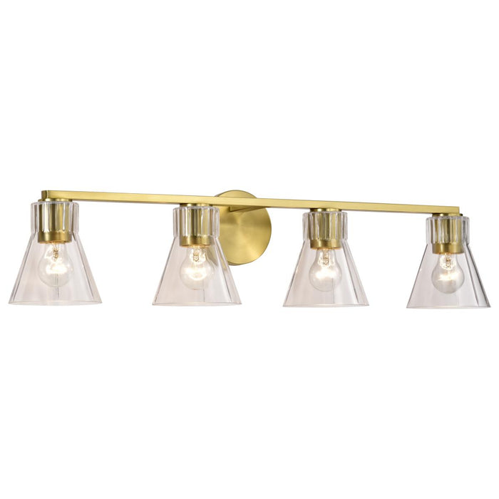 SATCO/NUVO Gianna 4-Light Vanity Vintage Brass Finish Clear Glass (60-8344)
