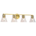 SATCO/NUVO Gianna 4-Light Vanity Vintage Brass Finish Clear Glass (60-8344)