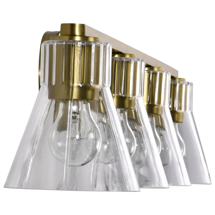 SATCO/NUVO Gianna 4-Light Vanity Vintage Brass Finish Clear Glass (60-8344)