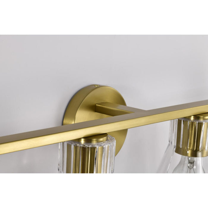 SATCO/NUVO Gianna 4-Light Vanity Vintage Brass Finish Clear Glass (60-8344)